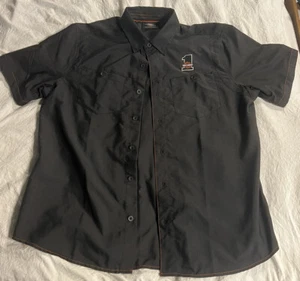 Camicia uomo Harley-Davidson HD nera ricamata manica corta con bottoni taglia XL - Foto 1 di 9