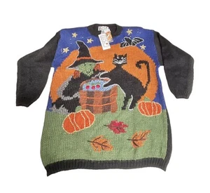 Halloween Damenpullover 22 W/2XL neu 1995 handgestrickt ein wenig extra Gewürzpullover - Bild 1 von 14