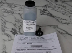 Bottle of Toner Refill for Oki B4100 B4200 B4250 B4350 01101202 01103402 Type 9 - Picture 1 of 2