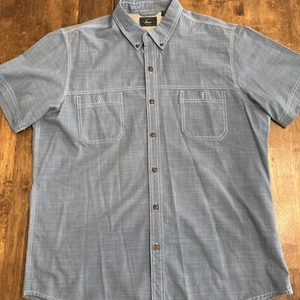 GH Bass & Co Shirt Mens XL Blue Short Sleeve Outdoor Casual Button Up - Picture 1 of 10
