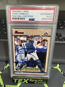 1996 Bowman #62 Todd Hundley Auto Psa Authentic Psa/Dna Certified New York Mets