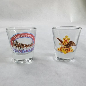 Budweiser Clydesdales Shot Glasses Lot of 2 Anheuser Busch Collectible Barware - Picture 1 of 16