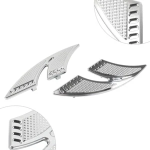 1 Pair of Chrome Cut Rear Floorboards FootPegs For Harley Touring - Picture 1 of 8