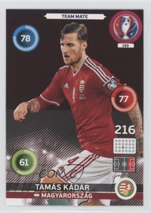 2016 Panini Adrenalyn XL UEFA Euro 2016 Team Mate Tamas Kadar #193 Rookie RC