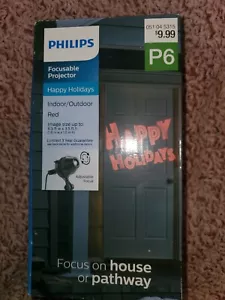Phillips P6 Red LED Focusable Projector Happy Holidays Christmas Lights Display - Picture 1 of 5
