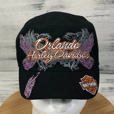 Gorra Harley Davidson para mujer negra Orlando bordada brillante correa trasera OSFA Foto 1 de 4