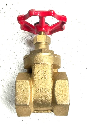 PEGLER Bronze Gate Valve 1-1/4" NPT Thread Ends 200 psi WOG, Handwheel Operated - Image 1 of 4