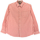 Ll Bean Shirt Men's M Regular Salmon White Cotton Check 1 Pocket Long Sleeve