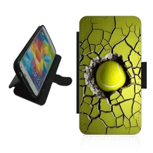 Tennis Handyhülle Geldbörse für iPhone Samsung Flip Cover Ball Ten1