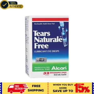 Alcon Tears Naturale Free 32 frascos 0,8 ml gotas para ojos alivio enrojecimiento claro - Imagen 1 de 6