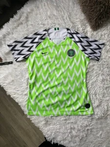 Nike Nigeria Abuja Soccer Football Jersey Green White World Cup 2018 Size M - Picture 1 of 7