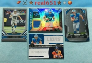 2019 T.J. HOCKENSON Rookie Lot x 4 RC | Prizm Gear Worn Relic | Lions Vikings - Picture 1 of 9