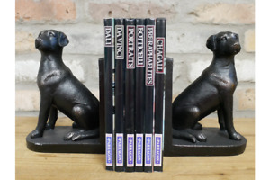 Pair of Black Labrador Dog Bookends | Resin