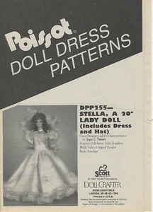 Poissot DPP 255 Doll Dress Pattern for Skating Costume for 20" Lady Doll - Picture 1 of 6