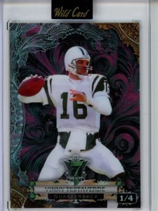 1/4 VINNY TESTAVERDE 2024 Wild Card 7 Card Studs Metal RED Holo New York Jets - Picture 1 of 2