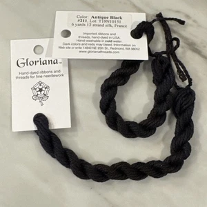 Gloriana 12 Strand Silk Floss For Needlework-2 Skeins/6 Yd Each-ANTIQUE BLACK - Picture 1 of 2