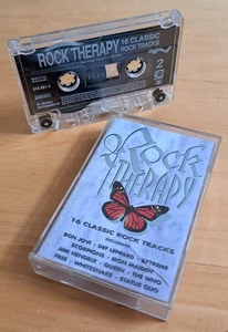 ROCK THERAPY CASSETTE TAPE 16 TRACK ROCK COMP BON JOVI THE WHO IRON MAIDEN QUEEN - Picture 1 of 2