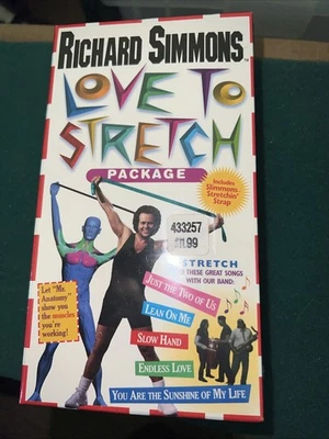 Richard Simmons Love To Stretch (VHS, 1998) w/  Stretchin' Strap NEW SEALED - Image 1 of 3