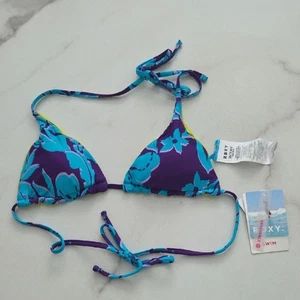 ROXY Bikini Oberteil mit Blumenmuster XS Neu mit Etikett Triangel - Bild 1 von 6
