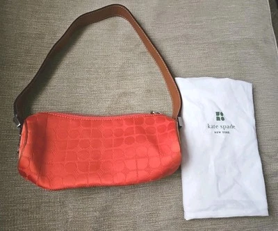 Autêntica Bolsa Kate Spade New York Clássica Dot Noel Estampada Laranja Pequena Vintage - Imagem 1 de 4