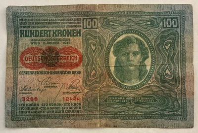 Billete húngaro de 100 cien coronas Austria Hungría 1912 Foto 1 de 2