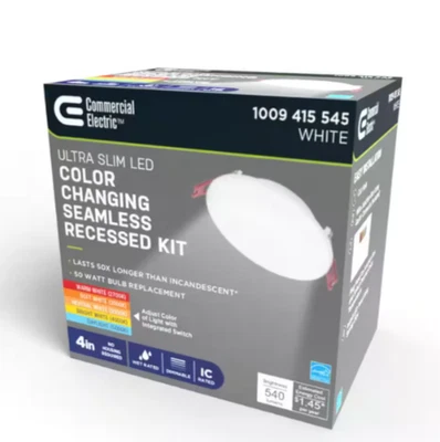 Infiniedge Integrated LED 4 in Round Adj Color Temp Canless Recessed Light - Image 1 of 4