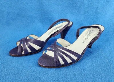 Saks 5th Avenue Tacones Cordones Púrpura Punta Abierta Zapatos Talla 6 M Foto 1 de 4