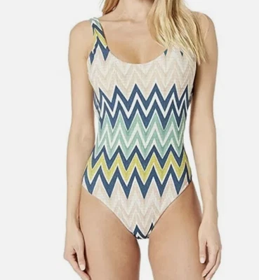 Missoni One-Piece Zigzag Print (Navy Multi) Swimsuits Size 44 - Image 1 of 2