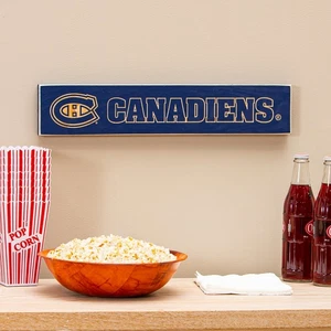 Montreal Canadiens Engraved Wood Sign, 3.5" x 18" - Picture 1 of 2