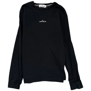 Stone Island Men's Logo Print Long Sleeve T-Shirt Black M - Picture 1 of 14