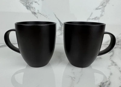 Le Creuset Fine China Mugs – Matt Black Set of 2 – Rare Discontinued Pair - Image 1 of 4