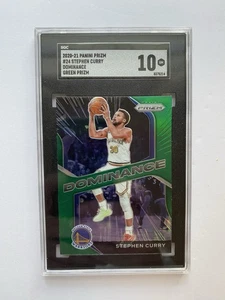 2020 Panini Prizm Dominance Green Prizm #24 Steph Curry SGC 10 - Picture 1 of 3