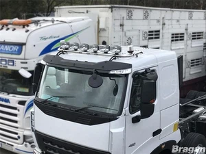 To Fit 2014+ DAF CF Low Day / Sleeper Cab Roof Bar + Spots + Slim LEDs + Beacons - Picture 1 of 12