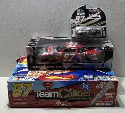 TEAM CALIBER 1:24, KURT BUSCH SIGNED + Lot, 2004 SUPERMAN/JUSTICE LEAGUE FORD!!! - Image 1 of 4