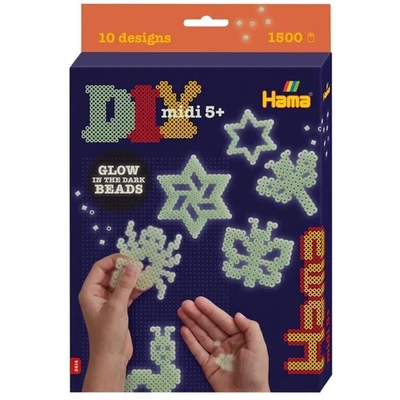 Hama Midi Bügelperlen Geschenk-Set Nachtleuchtend, Motivvorlage und 3 - Bild 1 von 4