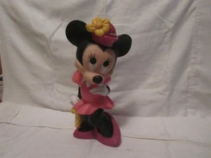 Bancos de vinilo Walt Disney Productions Minnie Mouse 11" de alto juguetes ILLCO de colección años 70 - Imagen 1 de 3
