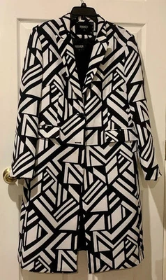 John Meyer Women’s Black/ White 2 Piece Dress/ Overcoat Sz 16 (Missing 1 Button) - Image 1 of 4