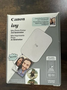 Canon Ivy Mini Photo Printer 2nd Generation Pure White - Picture 1 of 3