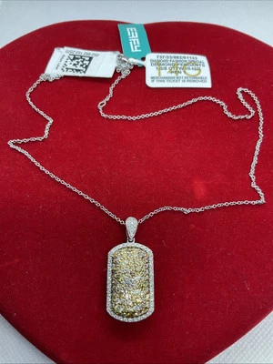 Collar de cadena de oro blanco de 14 K EFFY con diamantes genuinos tono T oro colgante Foto 1 de 4