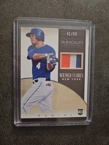 2014 PANINI IMMACULATE WILMER FLORES 3 COLOR RELIC RC #/99 METS GIANTS  - Picture 1 of 2