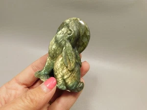 Rabbit Labradorite 2.9 inch Easter Bunny Animal Carving #O255 - Picture 1 of 9