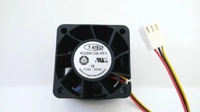 1 PCS T&T fan 4028M12B-PF1 DC12V 0.22A 3 wire 40*40*28MM cooling fan - Image 1 of 3