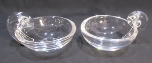 2 Signed Steuben Crystal Snail Scroll Bowls 5.25" Diameter - Picture 1 of 9