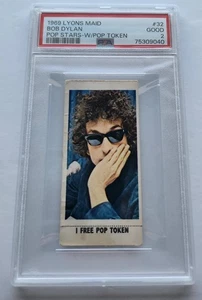 BOB DYLAN 1969 LYONS MAID POP STARS w/ Pop Token PSA 2 Good - Picture 1 of 2
