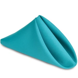 Cloth Napkins Set of 6 20 x 20 Inch Washable Turquoise Dinner Napkins with He... - Picture 1 of 6