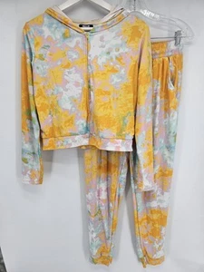 Womens Jolie & Joy Yellow 2 Piece Set Jacket And Pants Size L - Picture 1 of 7