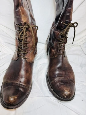 Botas de Montar Charles David Italia Botas de Campo Altas Talla 7.5 Estrecha Pantorrilla Marrón Rojo  Foto 1 de 4