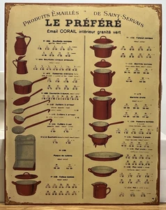 "Le Prefere" Küchenschild Wandbehang Dekor Metall Französische Küche 15,5 x 12 Zoll - Bild 1 von 5