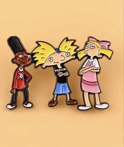 Hey Arnold Fußball Head Helga Gerald Friends Nickelodeon Cartoon Emaille Pin - Bild 1 von 5
