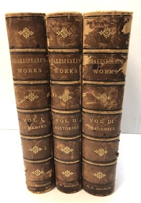1870s Shakespeare’s Works 3 Volumes Chas & Mary Cowden Clarke Folio Size Books - Image 1 of 4